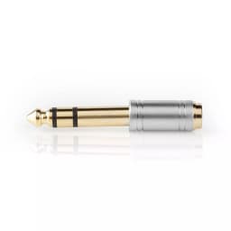 Adaptor Audio JACK 6.35 mm tata - JACK 3.5 mm mama metal argintiu Nedis 1