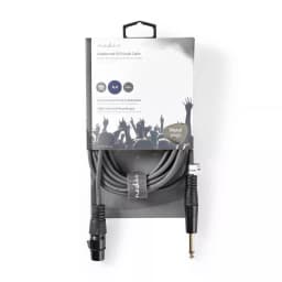 Cablu mono XLR 3 pini mama - Jack 6.5 mm tata 5m gri Nedis 3