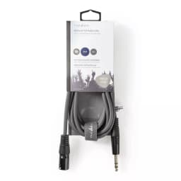 Cablu stereo XLR 3 pini tata - JACK 6.5 mm tata 3m gri Nedis 3