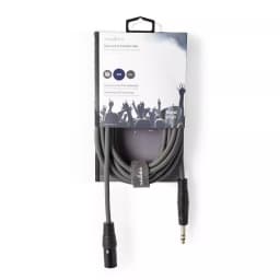 Cablu stereo XLR 3 pini tata - JACK 6.5 mm tata 5m gri Nedis 3