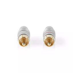 Set Conectori RCA tata aurit metal gri 2buc Nedis 3