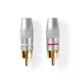 Set Conectori RCA tata aurit metal gri 2buc Nedis 1