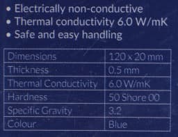Pad termic Arctic 6W/mK grosime 0.5mm 120x20mm set 1buc 2