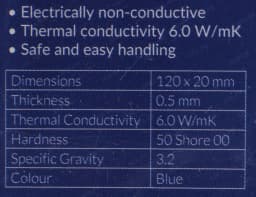 Pad termic Arctic 6W/mK grosime 0.5mm 120x20mm set 2buc 2