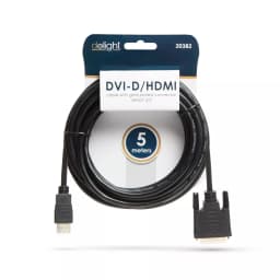 Cablu 24+1 DVI-D la HDMI 5m v2.0 10.2Gbps aurit Delight 2