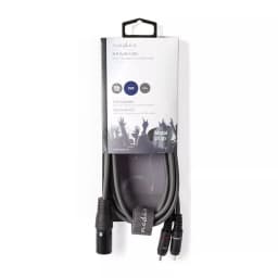Cablu audio stereo XLR 3-Pin tata - 2x RCA tata 1.5m gri NEDIS 3