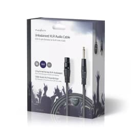 Cablu stereo XLR 3 pini mama - JACK 6.35 mm tata 10m gri NEDIS 3