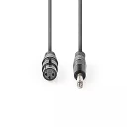 Cablu stereo XLR 3 pini mama - JACK 6.35 mm tata 10m gri NEDIS 2