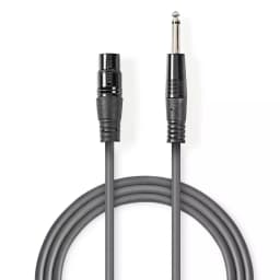 Cablu stereo XLR 3 pini mama - JACK 6.35 mm tata 10m gri NEDIS 1