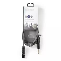 Cablu stereo XLR 3 pini mama - JACK 6.5 mm tata 3m gri NEDIS 3
