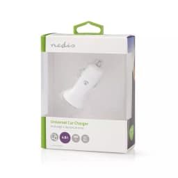 Incarcator auto bricheta cu 2 iesiri USB A 4.8A alb Nedis 3