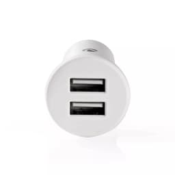 Incarcator auto bricheta cu 2 iesiri USB A 4.8A alb Nedis 1