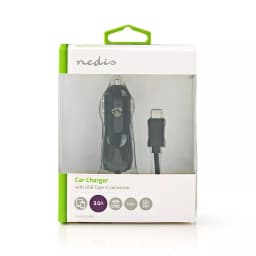 Incarcator auto bricheta cu USB Type C 3A 15W negru Nedis 3