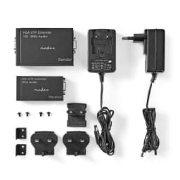 Adaptor prelungitor VGA Full HD +audio prin cablu UTP Nedis 1