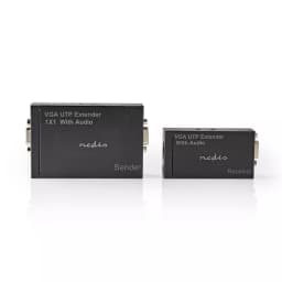 Adaptor prelungitor VGA Full HD +audio prin cablu UTP Nedis 2