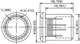 Suport pentru LED 10mm plastic convex KINGBRIGHT ELECTRONIC RTF-1090 3