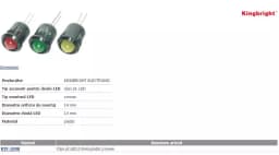 Suport pentru LED 10mm plastic convex KINGBRIGHT ELECTRONIC RTF-1090 4