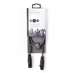 Cablu XLR Stereo XLR 3 pini tata - XLR 3 pini mama 1m gri Nedis 3