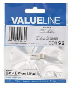 Adaptor iPhone Lightning tata - micro USB mama alb Valueline 4