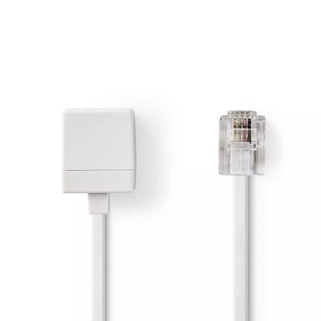Cablu extensie telefonie RJ11 tata - RJ11 mama 10m alb Nedis