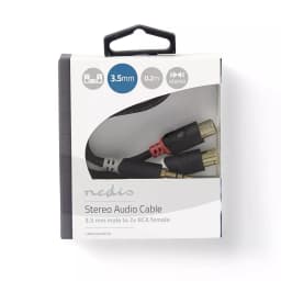 Cablu audio adaptor Jack 3.5 mm Stereo tata - 2x RCA mama 0.2m Nedis 3
