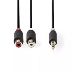 Cablu audio adaptor Jack 3.5 mm Stereo tata - 2x RCA mama 0.2m Nedis 2