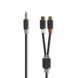 Cablu audio adaptor Jack 3.5 mm Stereo tata - 2x RCA mama 0.2m Nedis 1