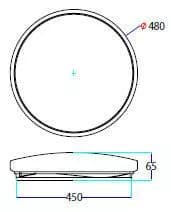 Plafoniera LED 36W 2160lm 3in1 alb cald-neutru-rece 480x65mm V-TAC 2