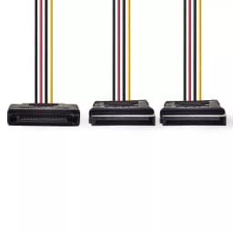 Cablu alimentare SATA15 pin tata - 2x SATA 15 pin mama 0.15m NEDIS 2