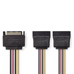 Cablu alimentare SATA15 pin tata - 2x SATA 15 pin mama 0.15m NEDIS 1