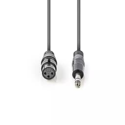 Cablu audio Stereo XLR 3-Pini mama - 6.35 mm Jack tata 1.5m gri Nedis 2