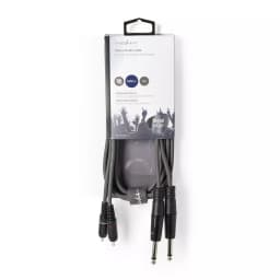 Cablu audio stereo 2x 6.35 mm Jack tata - 2x RCA tata 1.5m gri Nedis 3