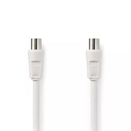 Cablu antena Coaxial 90dB tata-tata 2m alb Nedis 1