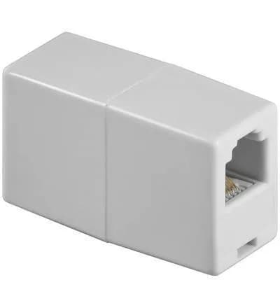 Adaptor prelungire RJ11 mama-mama alb Goobay