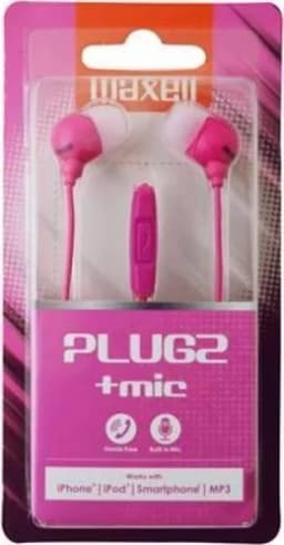 Casca in ureche 3.5 mm roz cu microfon Plugz Maxell 2