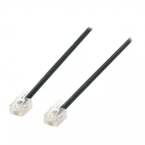 Cablu telefon mufat RJ11 (6P4C) 7/0.10 CCS negru 3m Well