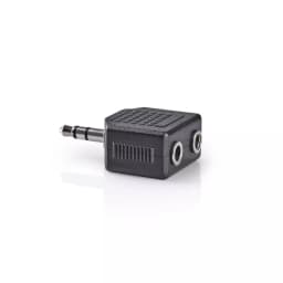 Splitter Jack audio 3.5 mm tata - 2x 3.5 mm mama negru Nedis 1