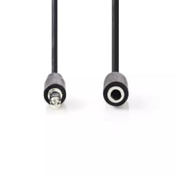 Cablu audio Jack Stereo 3.5 mm tata - 3.5 mm mama 2m negru Nedis 2