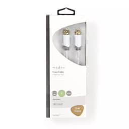 Cablu coaxial Nedis F tata - F tata 2m alb cupru dublu izolat 3