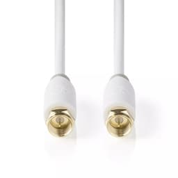 Cablu coaxial Nedis F tata - F tata 2m alb cupru dublu izolat 2