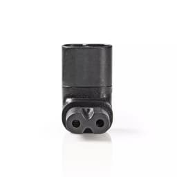 Conector alimentare IEC-320-C7 mama - IEC320-C8 tata unghi 90 negru 1