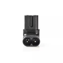 Conector alimentare IEC-320-C7 mama - IEC320-C8 tata unghi 90 negru 3