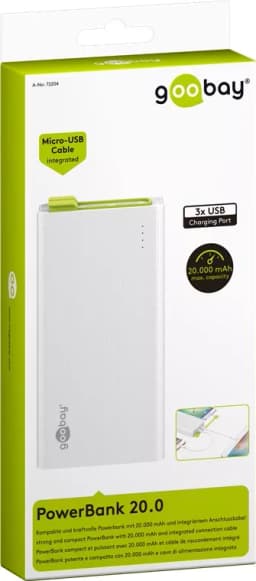 Acumulator extern powerbank 20000mAh (Micro-USB Kabel) Goobay 7