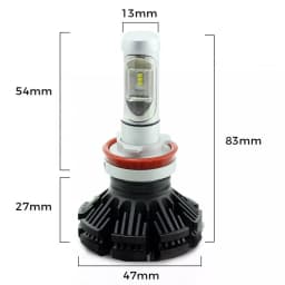 Set becuri LED H11 400lm 6000K 12-24V 2buc Carguard 3
