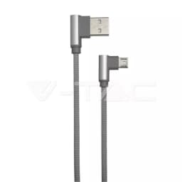 Cablu micro USB 1m DIAMOND EDITION argintiu V-TAC 3