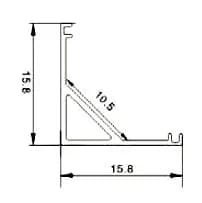 Profil aluminu rotunjit pentru banda LED 2m 15.8mm x 15.8mm V-TAC 3