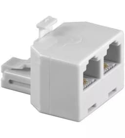 Adaptor RJ11 tata la 2x RJ11 mama alb Goobay 1