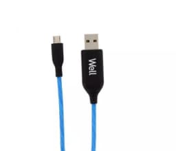 Cablu date incarcare micro USB 1m 2.1A Well flux de lumina albastra 2
