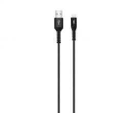 Cablu de date si incarcare micro USB 2.1A 1m Well negru 1