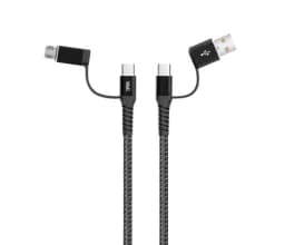 Cablu de date si incarcare 4in1 1m 3A Well negru 1
